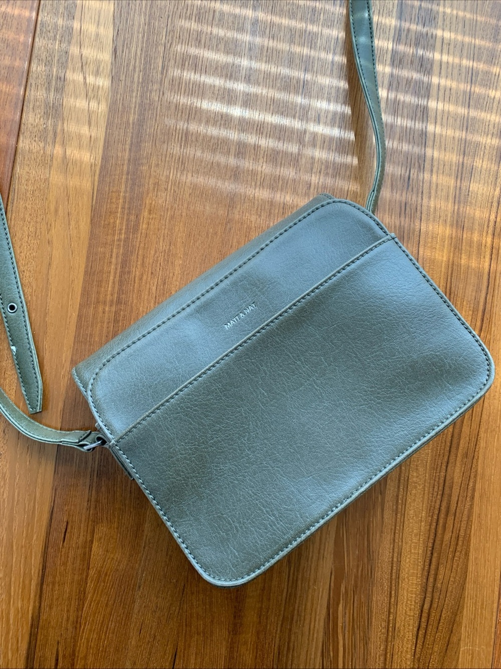Matt & Nat Olive Green Vegan Leather Crossbody